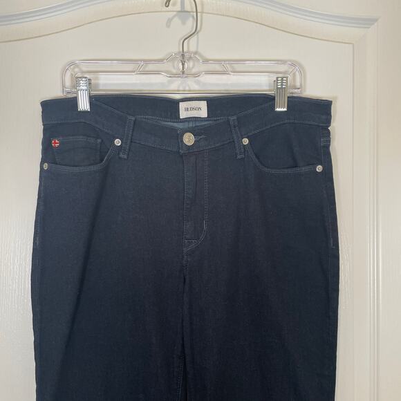 Hudson Jeans Natalie Midrise Bootcut Crop Dark Wash Lucky Raw Hem 30 - Picture 4 of 8